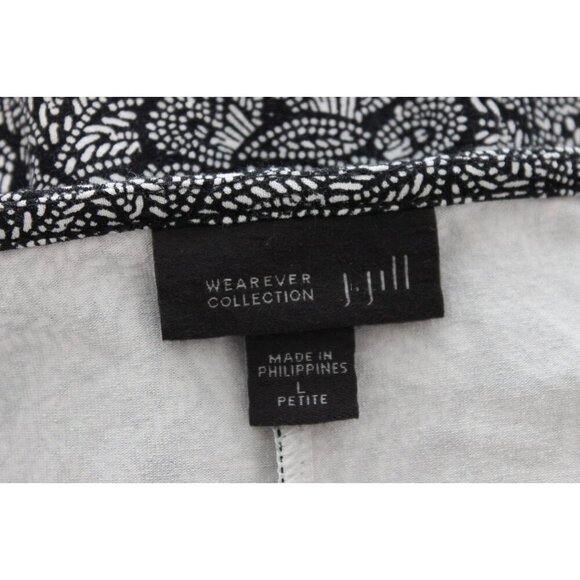 J Jill Wearever Collection Dress Large Petite Floral Stretch Preppy Casual - Picture 12 of 13